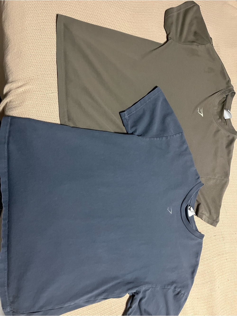 Gymshark Men's Short Sleeve Crew T-Shirts in Blue and Olive